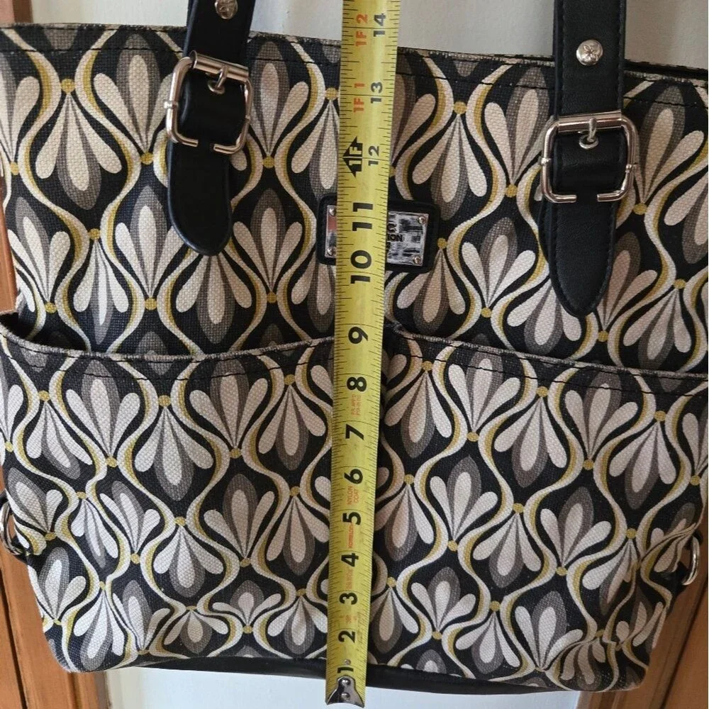 Relic by Fossil Geometric Canvas Tote Bag – Grey, Black & Yellow